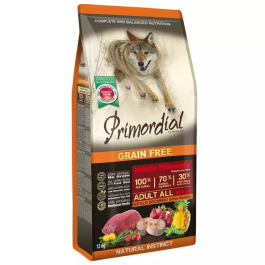 12кг Корм Primordial Dog Adult Buffalo & Mackerel беззерновой для взрослых собак всех пород с Буйволом и скумбрией