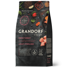 2кг Корм GRANDORF CAT Fresh Turkey&Sweet Potato Adult Sterilised беззерновой гипоаллергенный для взрослых стерилизованных кошек, Индейка с Бататом