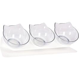 Набор мисок NUNBELL для кошек на подставке со съемными чашками 3*450мл, 42*14*13см