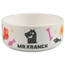 Миска керамическая Mr.Kranch для собак Цветы Прованса Розовая, 420мл