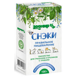 100г Лакомство ЗООМИР "Снэки правильное пищеварение" для грызунов и кроликов с Травами
