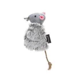 Игрушка WOGY для кошек Мышка меховая с карманом для кошачьей мяты, 10*6см