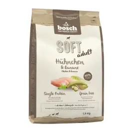 2,5кг Корм Bosch SOFT Holistic Adult полувлажный, монопротеиновый, беззерновой для взрослых собак всех пород с Курицей и бананом
