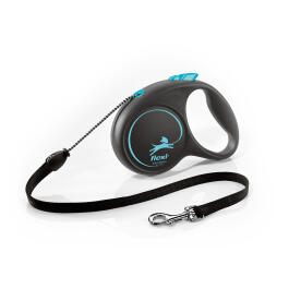 Рулетка FLEXI Black Design M 20кг 5м трос, синяя