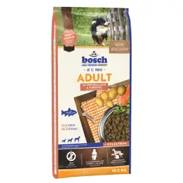 15кг Корм Bosch Adult для взрослых собак всех пород с Лососем и картофелем