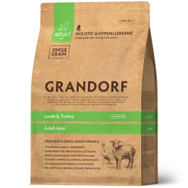 3кг Корм GRANDORF DOG Lamb&Turkey MINI BREEDS низкозерновой для собак мелких пород, Ягнёнок с индейкой
