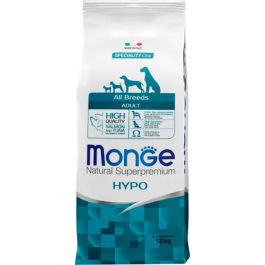 12кг Корм Monge Dog SP HYPO Adult Salmon/Tuna гипоаллергенный для взрослых собак всех пород с Лососем и тунцом