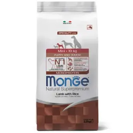2,5кг Корм Monge Puppy&Junior Mini SP Monoprotein Lamb/Rice для щенков мелких пород с 2 месяцев c Ягненком и рисом