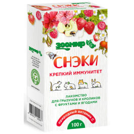 100г Лакомство ЗООМИР "Снэки крепкий иммунитет" для грызунов и кроликов с Фруктами и Ягодами