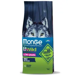12кг Корм Monge Dog BWild Low Grain Adult Wild Boar низкозерновой для взрослых собак всех пород с мясом Дикого Кабана