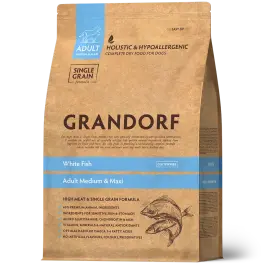 3кг Корм GRANDORF DOG White Fish MEDIUM&MAXI для собак всех пород, Белая рыба с рисом (срок до 13.06.2026)