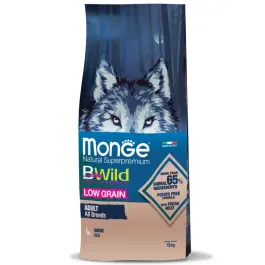 12кг Корм Monge Dog BWild Low Grain Adult Goose низкозерновой для взрослых собак всех пород с Гусем