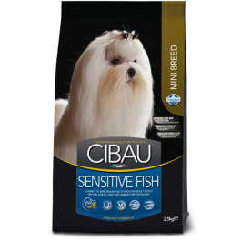 0,8кг Корм Farmina Cibau Sensitive Fish Mini для взрослых собак мелких пород с чувствительным пищеварением с Рыбой