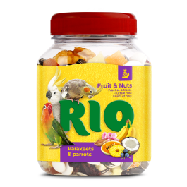 160гр Лакомство RIO фруктово-ореховая смесь для средних и крупных попугаев