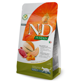 5кг Корм Farmina N&D Cat Pumpkin Duck & Cantalupe Adult беззерновой для взрослых кошек с тыквой, Уткой и дыней