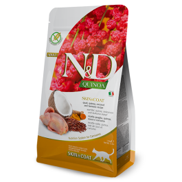 5кг Корм Farmina N&D Quinoa Cat Grain Free Skin & Coat Quail беззерновой для взрослых кошек для здоровья кожи и шерсти с Перепелом, кокосом и киноа