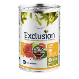 400гр Kонсервы Exclusion Monoprotein Formula Beef для собак всех пород с Говядиной (срок до 27.06.2026)
