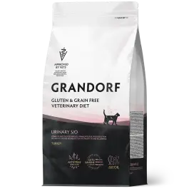 400гр Корм GRANDORF VET CAT URINARY S/O для кошек для растворения струвитных камней на основе бескостной Индейки