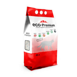 Наполнитель ECO-Premium Green древесный комкующийся 20л (7,6кг)