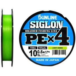 Плетеный шнур Sunline Siglon PE×4 150м 10LB Light Green