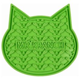 Лизательный коврик Mr.Kranch для медленного поедания силиконовый на присосках Зелёный, 12*12см