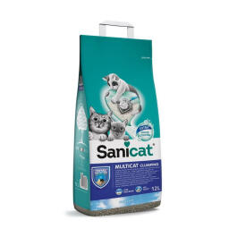 Наполнитель Sanicat Clumping Multicat бентонитовый для кошачьего туалета комкующийся, 12л (12,6кг)