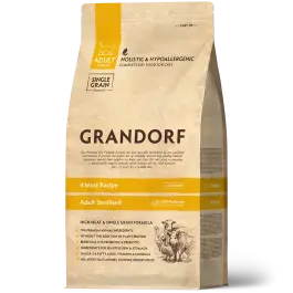 Корм в развес GRANDORF CAT 4 Meat PROBIOTIC STERILISED низкозерновой для стерилизованных кошек с пробиотиками и 4 вида мяса, 1кг