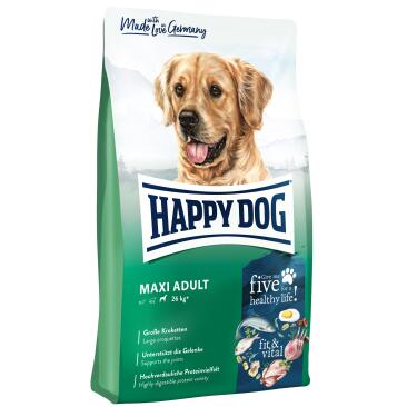 14кг Корм Happy Dog Maxi Adult 23/13 для взрослых собак крупных пород с непереносимостью глютена с Птицей, ягнёнком и морепродуктами