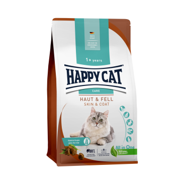 1,3кг Корм Hapy Cat Sens Haut&Fell 34/15 для кошек с проблемами кожи и шерсти с мясом Птицы, рисом и картофелем