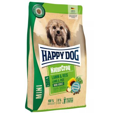 4кг Корм Happy Dog NaturCroq Mini Lamm&Reis для взрослых собак мелких пород с чувствительным пищеварением с Ягнёнком и рисом