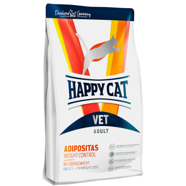 4кг Корм Happy Cat VET Adipositas Adult для кошек с избыточным весом, ожирением, диабетом, колитом