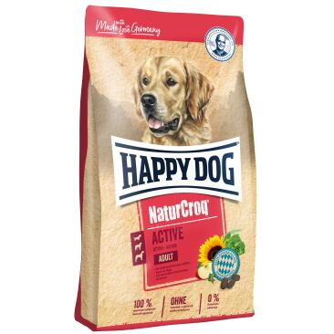 15кг Корм Happy Dog NaturCroq Active 26/16 для взрослых собак всех пород с повышенной потребностью в энергии с Птицей