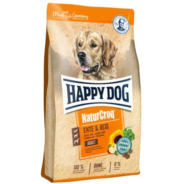 11кг Корм Happy Dog NaturCroq Ente&Reis 22/9 для взрослых собак всех пород гипоаллегренный с Уткой и рисом