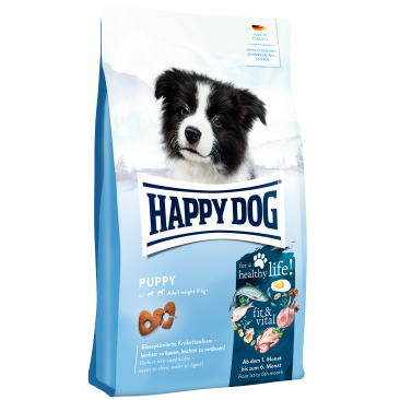 4кг Корм Happy Dog Puppy fit & vital для щенков средних и крупных пород с момента прикорма до 6 месяцев с Птицей