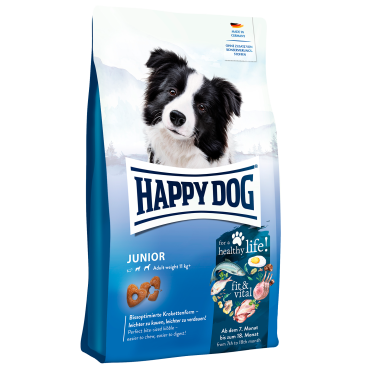 10кг Корм Happy Dog Junior fit & vital для щенков средних и крупных пород с 7 до 18 месяцев с Птицей