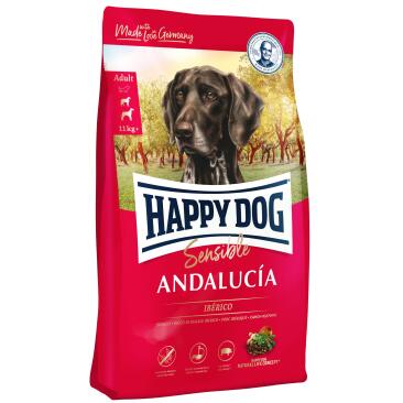 11кг Корм Happy Dog Sensible Andalusia 21/10 для взрослых собак средних и крупных пород с чувствительным пищеварением с иберийской Свининой и рисом