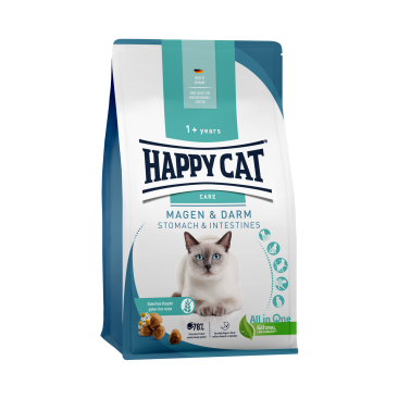 4кг Корм Happy Cat Sens Magen&Darm 34/14 для кошек с чувствительным пищеварением с Уткой, рисом и полезными травами ромашки и корня лакрицы