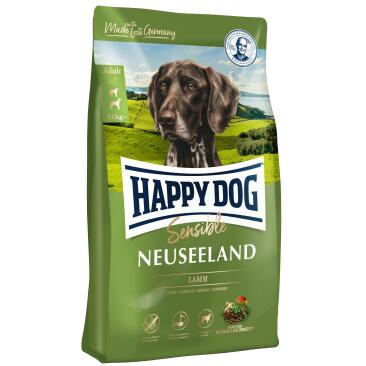 12,5кг Корм Happy Dog Sensible Neuseeland 21/12 гипоаллергенный для взрослых собак средних и крупных пород с чувствительным пищеварением с Ягнёнком и рисом