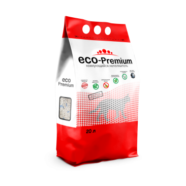 Наполнитель комкующийся древесный ECO-Premium BLUE, 20л (7,6кг)
