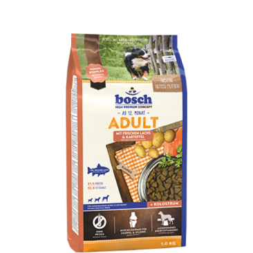 15кг Корм Bosch Adult Salmon&Potato для взрослых собак, Лосось с картофелем