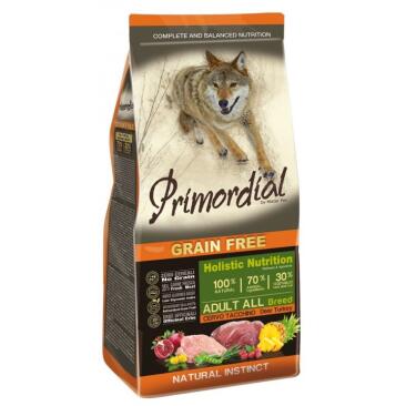 2кг Корм Primordial Holistic Grain-Free Dog Adult Deer & Turkey для взрослых собак всех пород с Олениной и Индейкой