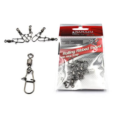 Вертлюг c застежкой NAMAZU Rolling Ribbed Swivel №06