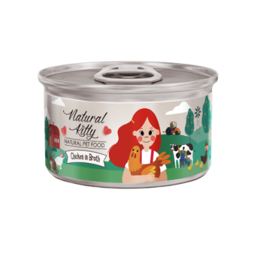 80гр Консервы Pettric Natural Kitty для кошек, Курица в бульоне