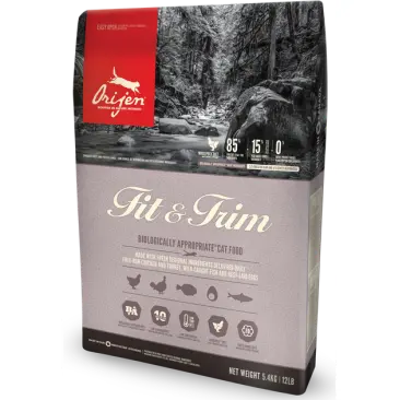 11,4кг Корм ORIJEN DOG FIT & TRIM беззерновой для собак с Курицей, Рыбой и Индейкой