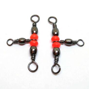Вертлюг тройной с бусиной Namazu Tripple Swivel 6*8