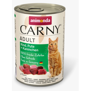 800гр Консервы Animonda Carny Adult для взрослых кошек с Говядиной, индейкой и кроликом, паштет