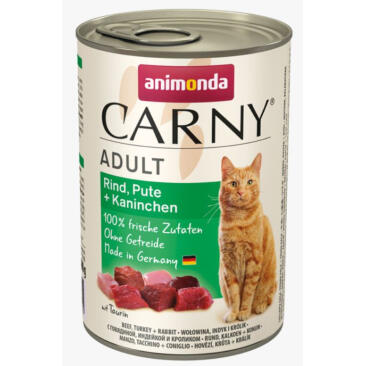 400гр Консервы Animonda Carny Adult для взрослых кошек с Говядиной, индейкой и кроликом, паштет