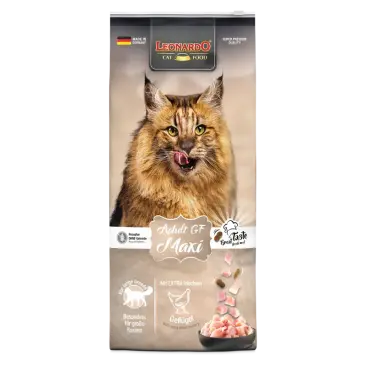 15кг Корм Leonardo Adult GF Maxi беззерновой для взрослых кошек крупных пород из мяса Птицы
