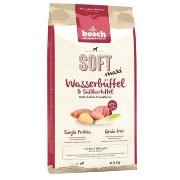 12,5кг Bosch Soft Maxi Buffalo&Sweetpotato Полувлажный корм для собак крупных пород с Буйволом и бататом