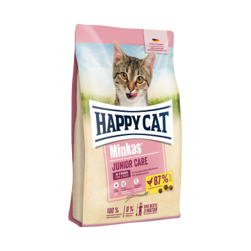 10кг Корм Happy Cat Minkas Junior Care 32/18 для котят с 4 месяцев с домашней Птицей